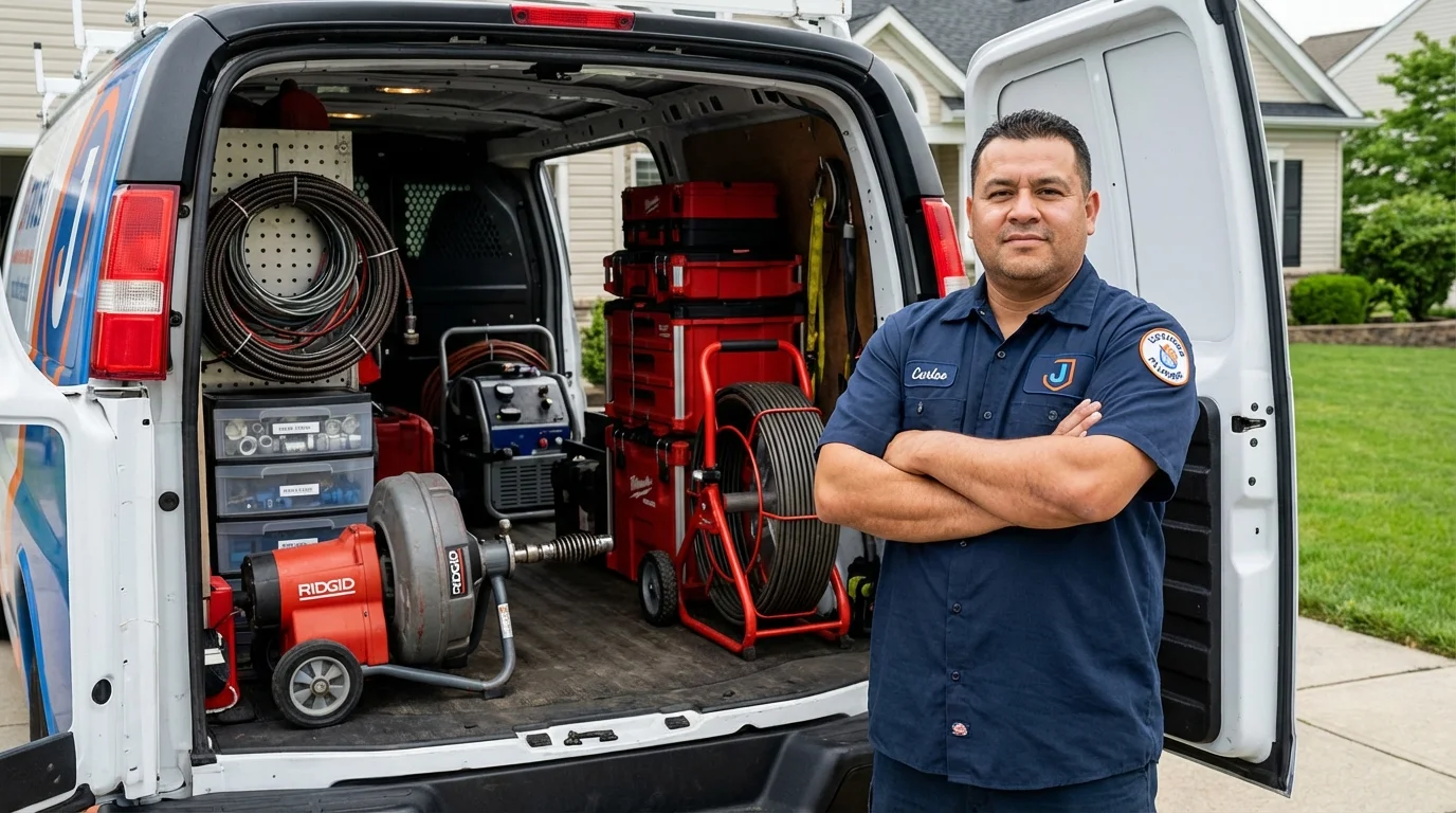 Professional drain cleaning equipment and Johns Plumbing LLC plumber in Santaquin