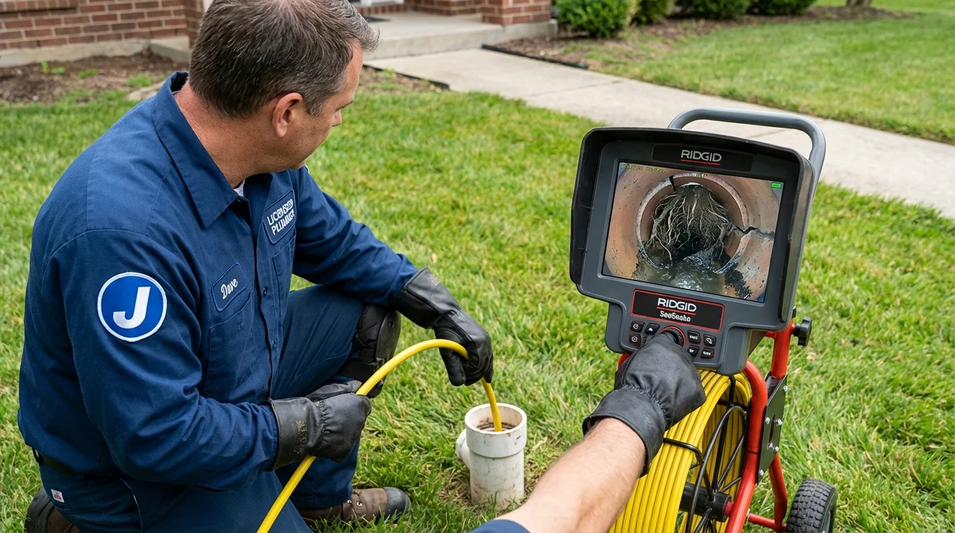 Sewer camera inspection being performed by Johns Plumbing LLC in Santaquin