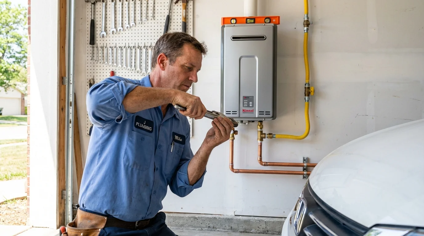 Tankless water heater installation by a Johns Plumbing LLC plumber in Santaquin